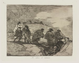 Ingen saben el camino. (De vet inte vägen.), pl. 70 från serien Los desastres de la guerra (Krigets katastrofer) av Francisco de Goya