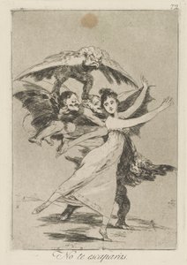 Ingen te escapr?s. (Du kommer inte att fly.), pl. 72 från serien Los caprichos av Francisco de Goya