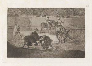 Pepe Illo gör snittet till tjuren (Pepe Illo Making the Pass of the av Francisco de Goya