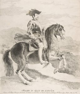 Filip IV till häst, efter Velázquez, 1778. av Francisco de Goya
