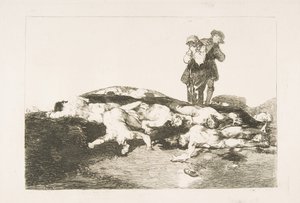 Plate 18 från The Disasters of War Los Desastres de la Guerra: Begrav dem och håll tyst..., 1810. av Francisco de Goya