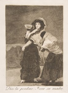 Plåt 16 från Los Caprichos: För himlens skull: och det var hennes mor Dios la Perdone: Y..., 1799. av Francisco de Goya
