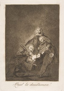 Tallrik 21 från Los Caprichos: Hur de plockar henne! Qual decannon!, 1799. av Francisco de Goya