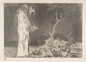 Tavla 2 från Disparates: Folly of Fear, ca. 1816-23 utgiven ca. 1848. av Francisco de Goya