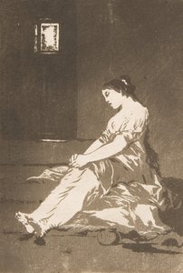 Skylt 32 från Los Caprichos: Eftersom hon var mottaglig., 1799. av Francisco de Goya