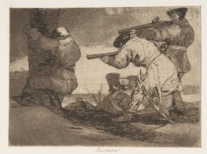 Platta 38 från The Disasters of War Los Desastres de La Guerra: Barba..., 1810 publicerad 1863. av Francisco de Goya