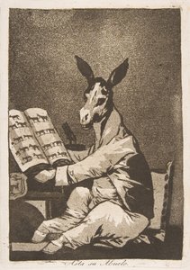 Tallrik 39 från Los Caprichos: Och så var hans farfar. Asta su Abuelo., 1799. av Francisco de Goya