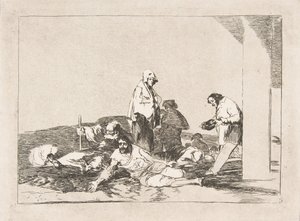 Platta 58 från The Disasters of War Los Desastres de la Guerra: Det är ingen idé att gråta ..., 1811-12. av Francisco de Goya