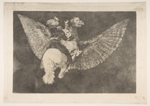 Tavla 5 från Disparates: Flying Folly, ca. 1816-23 privattryckning ca.1854. av Francisco de Goya