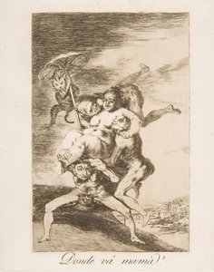 Plåt 65 från Los Caprichos: Vart ska mamma Donde vá mamá, 1799. av Francisco de Goya