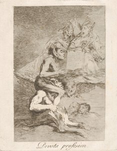 Tavla 70 från Los Caprichos: Devout Profession Devota profesion., 1799. av Francisco de Goya