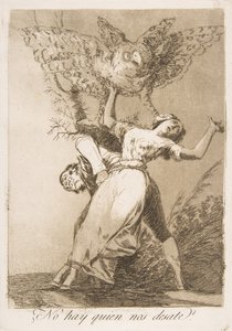 Plåt 75 från Los Caprichos: Finns det ingen som kan lossa oss? Finns det ingen som kan lossa oss, 1799. av Francisco de Goya