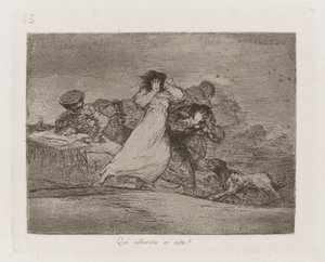 Vad? ruckus är detta? (What Is This Bubbub?), Platta 65 från The Disasters of War av Francisco de Goya