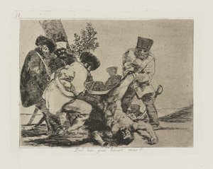 Vad? måste du göra mer? (Vad mer kan göras?), pl. 33 från serien The Disasters of War av Francisco de Goya