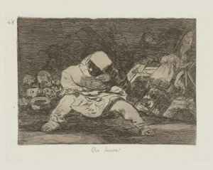Vilken galenskap! (Vilket galenskap!), pl. 68 från serien The Disasters of War av Francisco de Goya
