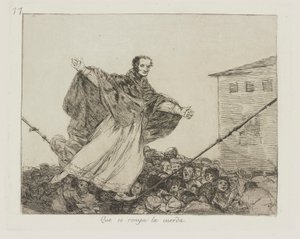 Repet går sönder. (Må sladden bryta.), pl. 77 från serien The Disasters of War av Francisco de Goya