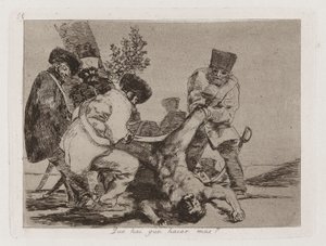 Vad [sic] finns det att göra mer? (What More Can Be Done?), Platta 33 från The Disasters of War av Francisco de Goya