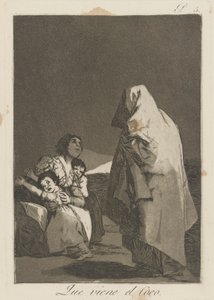 Galningen kommer (Here Comes the Bogey-Man.), pl. 3 från serien The Caprices av Francisco de Goya