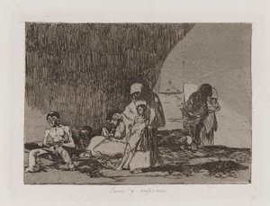 The Healthy and the Sick, Tallrik 57 från The Disasters of War av Francisco de Goya