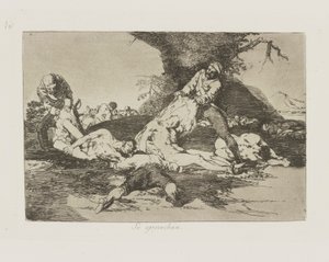 Se aprovechan. (De använder sig av dem.), pl. 16 från serien Los desastres de la guerra (Krigets katastrofer) av Francisco de Goya