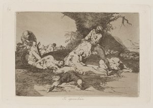 Se aprovechan (De använder sig av dem), pl. 16 från serien Los desastres de la guerra (Krigets katastrofer) av Francisco de Goya