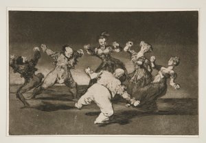 Är du Marina Bayl? [sic], tome lo que hall? (If Marion Will Dance, then She has To Take the Consequences), pl. 12 från serien Los proverbios av Francisco de Goya