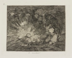 Är du återupplivad?? (Kommer hon att resa sig igen?), pl. 80 från serien Los desastres de la guerra (Krigets katastrofer) av Francisco de Goya