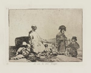 Om de är av annan släkt. (Kanske de är av annan ras.), pl. 61 från serien The Disasters of War av Francisco de Goya