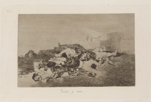Både och mer (Ännu värre), Plate 22 från The Disasters of War av Francisco de Goya