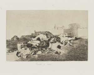 Så mycket och mer. (Ännu värre.), pl. 22 från serien The Disasters of War av Francisco de Goya