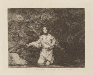 Sad forebodings of what is to happen (Sad Forebodings of What Is Going to Happen), pl. 1 från serien The Disasters of War av Francisco de Goya