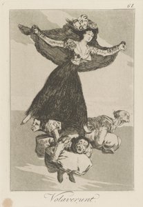 Volaverunt. (De har flugit.), pl. 61 från serien Los caprichos av Francisco de Goya