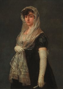 Ung dam som bär en mantilla och Basquina, ca. 18001805. av Francisco de Goya