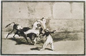 En hed fångad av tjuren... från La Tauromaquia av Francisco de Goya