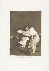 A Bad Night, tallrik 36 från Los Caprichos av Francisco Jose de Goya y Lucientes