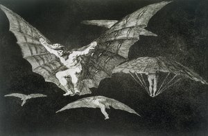 Ett sätt att flyga, skylt 13 av "Ordspråk" av Francisco Jose de Goya y Lucientes