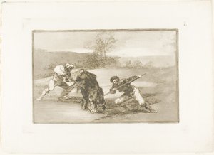 Ett annat sätt att jaga till fots, tallrik två från The Art of Bullfighting av Francisco Jose de Goya y Lucientes