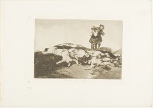 Begrav dem och håll tyst, tallrik 18 från The Disasters of War av Francisco Jose de Goya y Lucientes