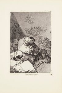 Rättelseskylt 46 från: Los Caprichos av Francisco Jose de Goya y Lucientes