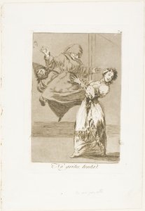 Skrik inte, dumskalle, plåt 74 från Los Caprichos av Francisco Jose de Goya y Lucientes