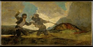 Duell med knölpåkar (målning på duk) av Francisco Jose de Goya y Lucientes