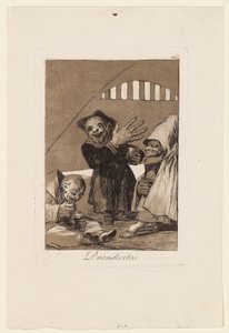 Duendecitos, tallrik från "Los Caprichos", 1799 av Francisco de Goya