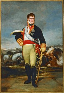 Ferdinand VII, kung av Spanien vid ett kavalleriläger ... (målning på duk) av Francisco Jose de Goya y Lucientes