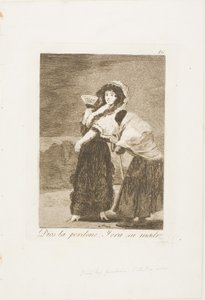 För guds skull: och det var hennes mor, tallrik 16 från Los Caprichos av Francisco Jose de Goya y Lucientes