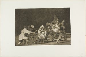 Den som inte gillar dig kommer att förtala dig på skämt, skylt 17 från Los Proverbios av Francisco Jose de Goya y Lucientes