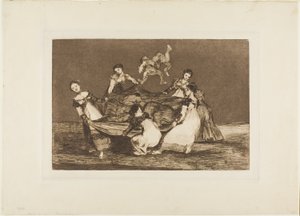 Tyngre än en död åsna, tallrik 1 från Los Proverbios av Francisco Jose de Goya y Lucientes