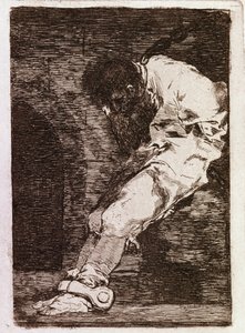 Om det är en brottsling dör han snabbt (Aquatint, c.1810) av Francisco de Goya