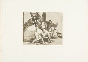 Det är ett svårt steg!, plansch 14 från The Disasters of War av Francisco Jose de Goya y Lucientes