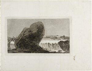 Landskap med vattenfall, före 1810 av Francisco de Goya
