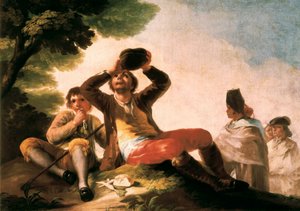 ""Le buveur"" Francisco de Goya y Lucientes (1746-1828). 1777. Madrid. Musee du Prado. av Francisco Jose de Goya y Lucientes